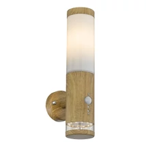Aplica exterior Globo JAICY otel inoxidabil aspect lemn plastic opal E27-LED 1x 15W (nu contine) IP44 - 34070S