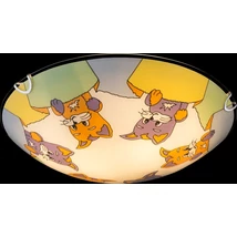 Plafoniera Globo KIDDY metal alb sticla colorat E27 2x 60W (nu contine) IP20 - 40606