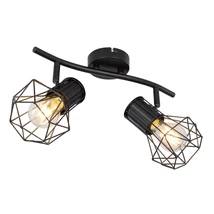 Spot Globo PRISKA metal negru metal negru E27 2x 40W (nu contine) IP20 - 54017-2