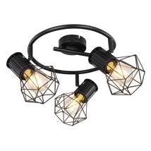 Spot Globo PRISKA metal negru metal negru E27 3x 40W (nu contine) IP20 - 54017-3
