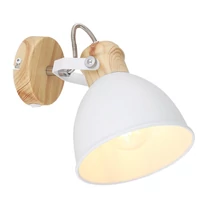 Spot Globo WIHO metal alb metal aspect lemn E27 1x 40W (nu contine) IP20 - 54018-1