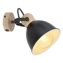 Spot Globo WIHO metal negru metal aspect lemn E27 1x 40W (nu contine) IP20 - 54018-1S