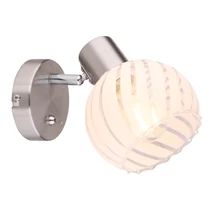 Spot Globo WILLY metal nichel mat sticla transparent E27 1x 40W (nu contine) IP20 - 54025-1