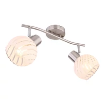 Spot Globo WILLY metal nichel mat sticla transparent E27 2x 40W (nu contine) IP20 - 54025-2