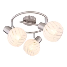 Spot Globo WILLY metal nichel mat sticla transparent E27 3x 40W (nu contine) IP20 - 54025-3