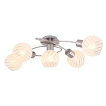 Plafoniera Globo WILLY metal nichel mat sticla transparent E27 5x 40W (nu contine) IP20 - 54025-5