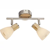 Spot Globo GYLFI metal nichel mat sticla opal E14 2x 40W (nu contine) IP20 - 54352-2