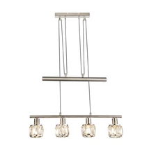 Pendul Globo KRIS metal nichel mat metal E14 4x 40W (nu contine) IP20 - 54356-4Z