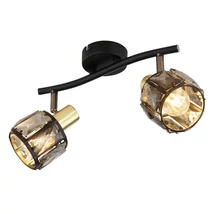 Spot Globo INDIANA metal negru mat metal auriu mat E14 2x 40W (nu contine) IP20 - 54357-2B