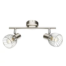 Spot Globo TEXAS metal nichel mat metal E14 2x 40W (nu contine) IP20 - 54809-2