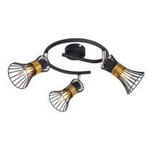 Spot Globo PURRA metal negru tije metalice negru E14 3x 40W (nu contine) IP20 - 54814-3