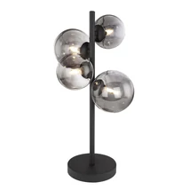 Veioza Globo RIHA metal negru mat sticla fumuriu G9-LED 4x 3,5W 3000K (inclus) IP20 - 56133-4T