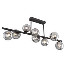 Plafoniera Globo RIHA metal negru mat sticla fumuriu G9-LED 9x 3,5W 3000K (inclus) IP20 - 56133-9D