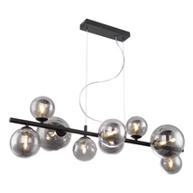 Pendul Globo RIHA metal negru mat sticla fumuriu G9-LED 9x 3,5W 3000K (inclus) IP20 - 56133-9H