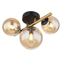 Aplica Globo RIHA metal negru mat sticla chihlimbar G9-LED 3x 3,5W 3000K (inclus) IP20 - 56135-3W