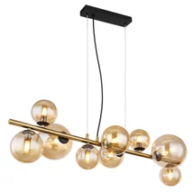Pendul Globo RIHA metal negru mat sticla chihlimbar G9-LED 9x 3,5W 3000K (inclus) IP20 - 56135-9H