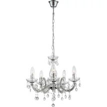 Candelabru Globo CUIMBRA II metal chrom acril transparent E14 5x 40W (nu contine) IP20 - 63116-5