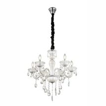 Candelabru Globo TEEJAY metal alb sticla E14 6x 40W (nu contine) IP20 - 64118-6