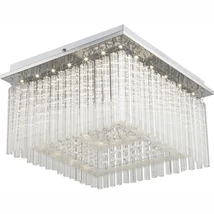 Plafoniera Globo VINCE metal chrom tije sticla LED 1x 21W 4000K (inclus) IP20 - 68567-21