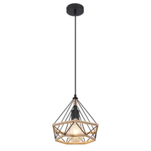 Pendul Globo ULLEU metal negru mat maro E27 1x 40W (nu contine) IP20 - 69029H2