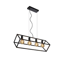 Pendul Lucide FABIAN stil modern metal negru forma dreptunghi E27 IP20 - 00425/04/30