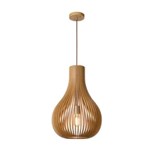 Pendul Lucide BODO stil scandinav lemn lemn deschis forma rotund E27 IP20 - 01400/38/72