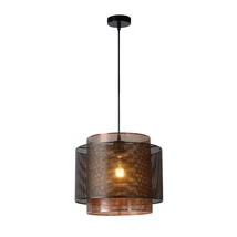 Pendul Lucide ORRIN stil modern metal negru forma cilindric E27 IP20 - 02404/01/30
