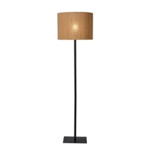 Lampadar Lucide MAGIUS stil scandinav rotan lemn deschis negru forma rotund E27 IP20 - 03729/81/30