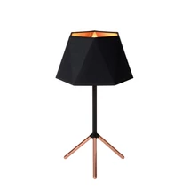 Veioza Lucide ALEGRO stil modern metal negru cuper forma hexagon E14 IP20 - 06517/01/30