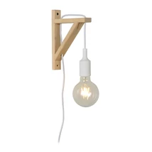 Aplica de perete Lucide FIX WALL stil modern lemn alb lemn deschis forma triunghi E27 IP20 - 08208/01/31