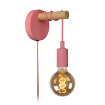 Aplica de perete copii Lucide POLA stil modern metal roz forma rotund E27 IP20 - 08227/01/66