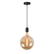 Pendul Lucide JOVA stil clasic metal negru forma cilindric E27 IP20 - 08426/01/30