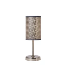 Veioza Lucide MODA stil cabana metal gri crom satinat forma rotund E27 IP20 - 08500/81/36