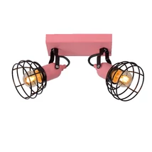 Plafoniera spot copii Lucide POLA stil modern metal roz forma dreptunghi E27 IP20 - 08927/02/66