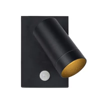 Aplica exterior cu senzor de miscare Lucide TAYLOR stil modern aluminiu negru forma cilindric GU10 IP54 - 09831/01/30
