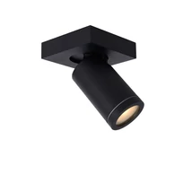 Plafoniera spot baie Lucide TAYLOR stil modern aluminiu negru forma cilindric GU10-LED IP44 - 09930/05/30