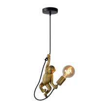 Pendul Lucide EXTRAVAGANZA CHIMP stil retro plastic negru auriu E27 IP20 - 10402/01/30