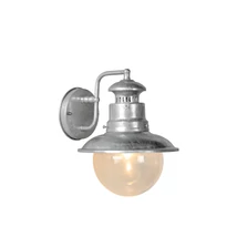 Aplica de perete Lucide FIGO stil Vintage aluminiu zinc gri forma rotund E27 IP44 - 11811/01/06