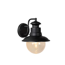 Aplica de perete Lucide FIGO stil Vintage aluminiu negru forma rotund E27 IP44 - 11811/01/30