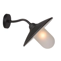 Aplica de perete Lucide ARUBA stil cabana metal maro ruginiu forma rotund E27 IP44 - 11870/01/97