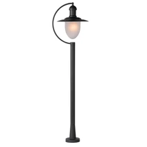 Stalp exterior Lucide ARUBA stil cabana metal negru forma rotund E27 IP44 - 11873/01/30
