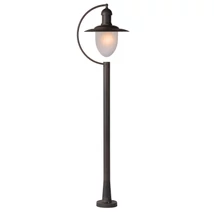Stalp exterior Lucide ARUBA stil cabana metal maro ruginiu forma rotund E27 IP44 - 11873/01/97