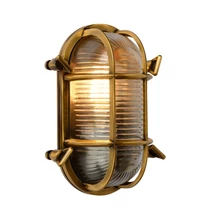 Aplica de perete Lucide DUDLEY stil retro aluminiu auriu mat-alama forma ovala E27 IP44 - 11891/20/02