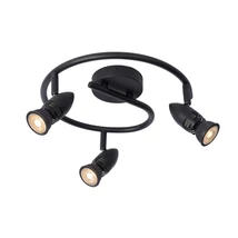 Plafoniera tip spot Lucide CARO stil modern metal negru forma rotund GU10 IP20 - 13955/03/30