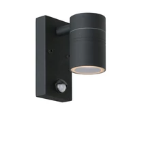 Aplica exterior cu senzor de miscare Lucide ARNE-LED stil modern otel negru forma rotund GU10-LED IP44 - 14866/05/30