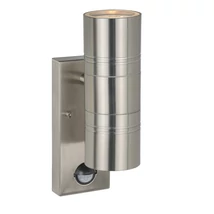 Aplica exterior cu senzor de miscare Lucide ARNE-LED stil modern otel crom satinat forma rotund GU10-LED IP44 - 14866/10/12