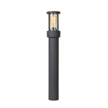 Stalp exterior cu senzor crepuscular Lucide LORI stil modern aluminiu antracit forma cilindric E27 IP44 - 14893/80/30