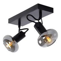 Plafoniera tip spot Lucide MADEE stil modern metal negru gri fumuriu forma dreptunghi E14 IP20 - 17993/02/30
