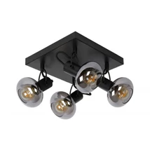 Plafoniera tip spot Lucide MADEE stil modern metal negru gri fumuriu forma unghiular E14 IP20 - 17993/14/30
