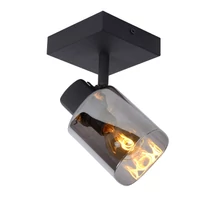 Plafoniera tip spot Lucide ALION stil clasic metal negru gri fumuriu E14 IP20 - 17999/01/30